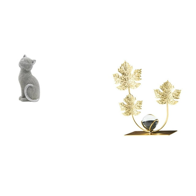 Figura De Resina Con Hojas De Gato, Escultura Decorativa, Adorno Coleccionable Para Entrada, Estantería, Sala De Estar, Dormitorio, Regalo De Inauguración De La Casa, Decoración Moderna Para