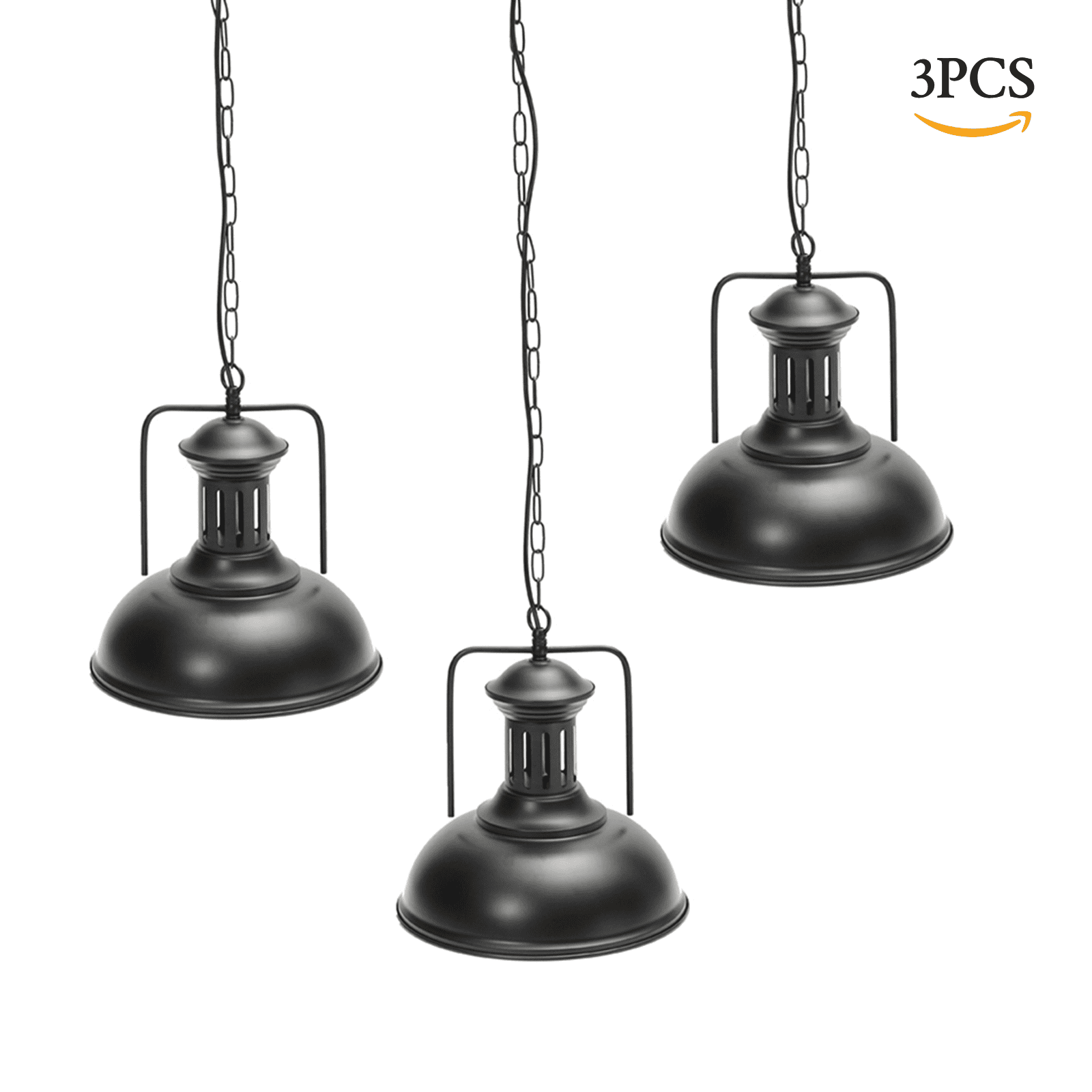 Industrial Pendant Lighting Fixture 3Pack Vintage Retro Hanging