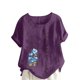 thumbnail image 1 of Túnica de Manga Corta Tops para las Mujeres Océano Pescado Impreso Blusa, Ropa Casual Ver Botón Arriba Camiseta, 1 of 4