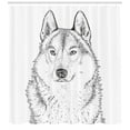 thumbnail image 3 of Ambesonne Black White Shower Curtain, Woods Animal Wolf, 69"Wx75"L, Black and White, 3 of 3