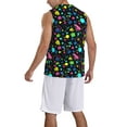thumbnail image 2 of Naloa Geometric 1980s Styled Basketball Jersey Reversible Men's Mesh Athletic Sports Shirts Training Practice S-4XLX-Large, 2 of 6