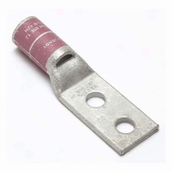 Burndy TwoHoleLugCmprsnConn,STD,Pink,12/348 YA25L2TC14