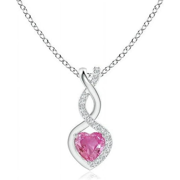 Pink Sapphire Necklace 925 Sterling Silver Gemstone Necklace October Birthstone Necklace Pink Sapphire Jewelry, Wedding
