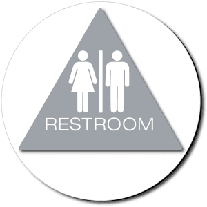 

California Unisex RESTROOM Door Sign - Color Reverse-Gray / White (1 Unit)