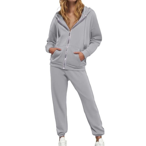 Women's Trousers Suit Stylish Casual Drawstring Hoodie High Waist Pants Two Piece Set for Everyday and Wear