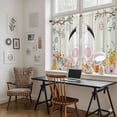 thumbnail image 5 of Easter Kitchen Curtain for Berdoom Living Room Cafe 54 Inch Length, Spring Farmhouse Watercolor Bunny Eggs Wood Grain Tiers Curtains Light Filtering Drapes Window Treatment 2 Panels 52"Wx54"L, 5 of 8