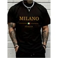 thumbnail image 1 of Men' Milano Short Sleeve, Chic Letter Print Design - Perfect for Summer Sports, Casual Wear, and Everyday Styling Tee For Adult, Men, Women, Teen, Teenager, Adolescent, Youth, 1 of 6