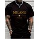 thumbnail image 1 of Men' Milano Short Sleeve, Chic Letter Print Design - Perfect for Summer Sports, Casual Wear, and Everyday Styling Tee For Adult, Men, Women, Teen, Teenager, Adolescent, Youth, 1 of 6