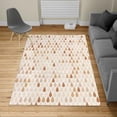 thumbnail image 1 of Nature Turkish Area Rug, Repeated Minimalist Rain Drops Splashes Tears of Earth Air Gravity Image Art, Soft Carpet for Living Room Decor with Distressed Look, 2.6' x 5', Almond Beige, by Ambesonne, 1 of 4