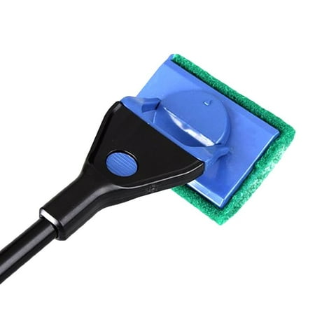 - 5 In 1 Aquarium Complete Clean Set Fish Net Scraper Sponge Cleaning Tool Kit Algae Fish Tank Plastic, 46.7cm long stick with a handle. By Unknown