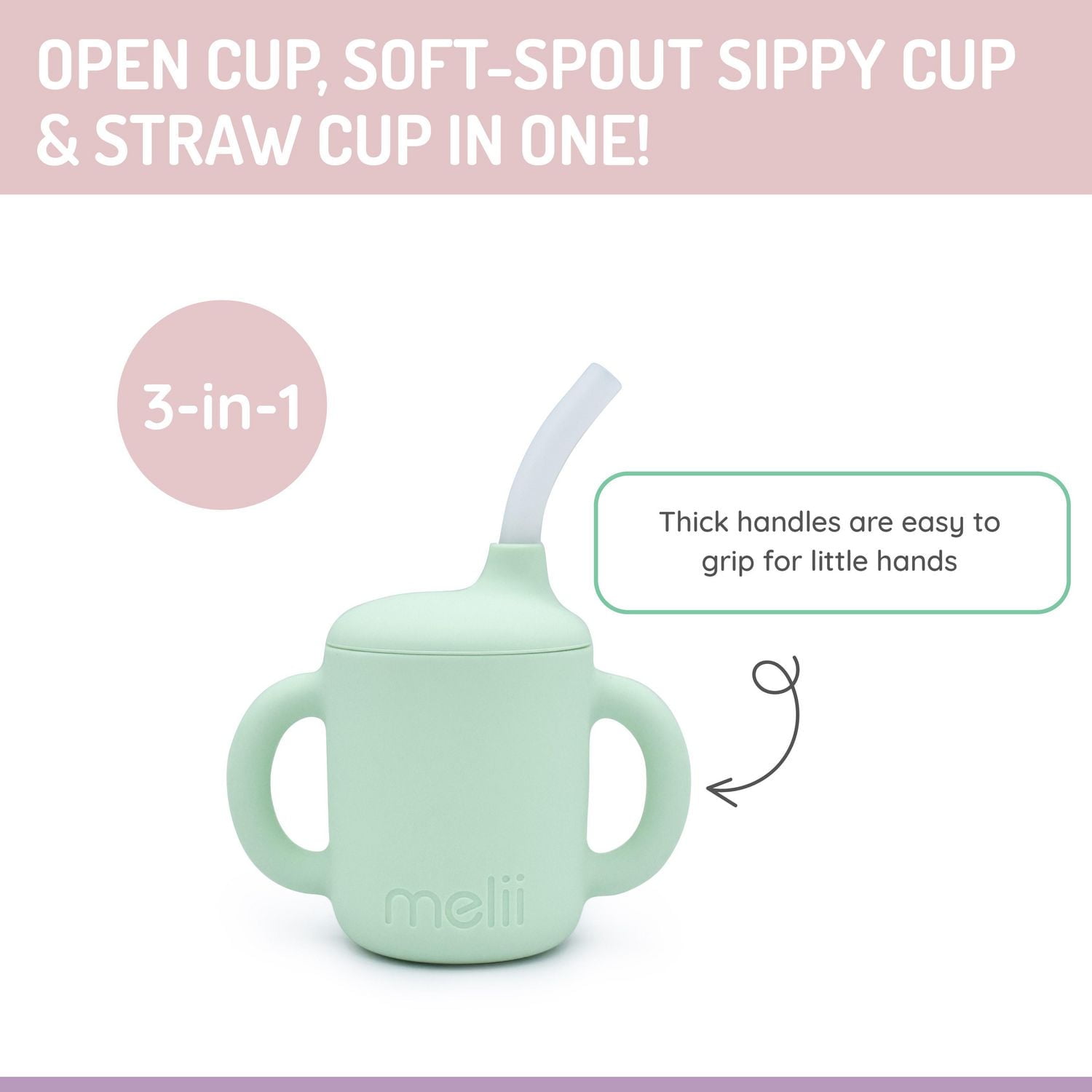 3-in-1 Silicone Sippy Cup, Cup