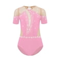 thumbnail image 3 of vastwit Combinaison de Danse Ballet à Manches Courtes avec Strass pour Filles, Rose 14, 3 of 6