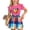 Hot Pink, variant on ITSAME Girls Summer Outfits 2-Piece Ruffled Short Sleeve Top and Plaid Print Skirt Kids Fashion Casual Set Hot Pink Size 5-6Y