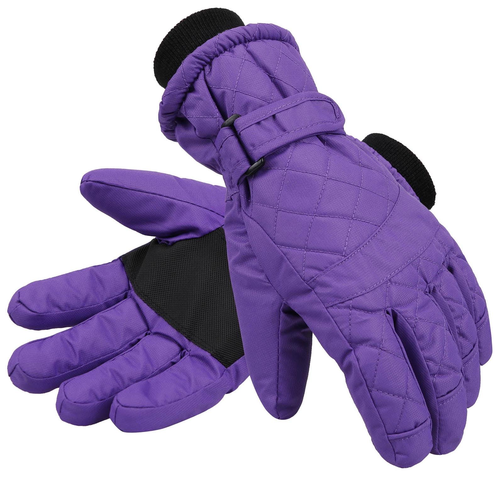 ANDORRA Women's 3M Thinsulate Waterpfoof Insulating Quilt Snow Gloves,L