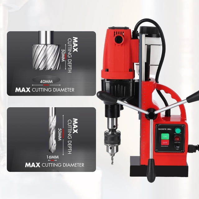 EDTara Perceuse Magnétique Électrique, Machine de Perçage Portable Robuste pour Surfaces Métalliques à Domicile Ou en Milieu Industriel