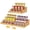 Yellow, variant on Baxikayon 3-Tier Expandable Bamboo Spice Rack Organizer, Adjustable Can Storage Shelf, Holds 24 Cans, Natural
