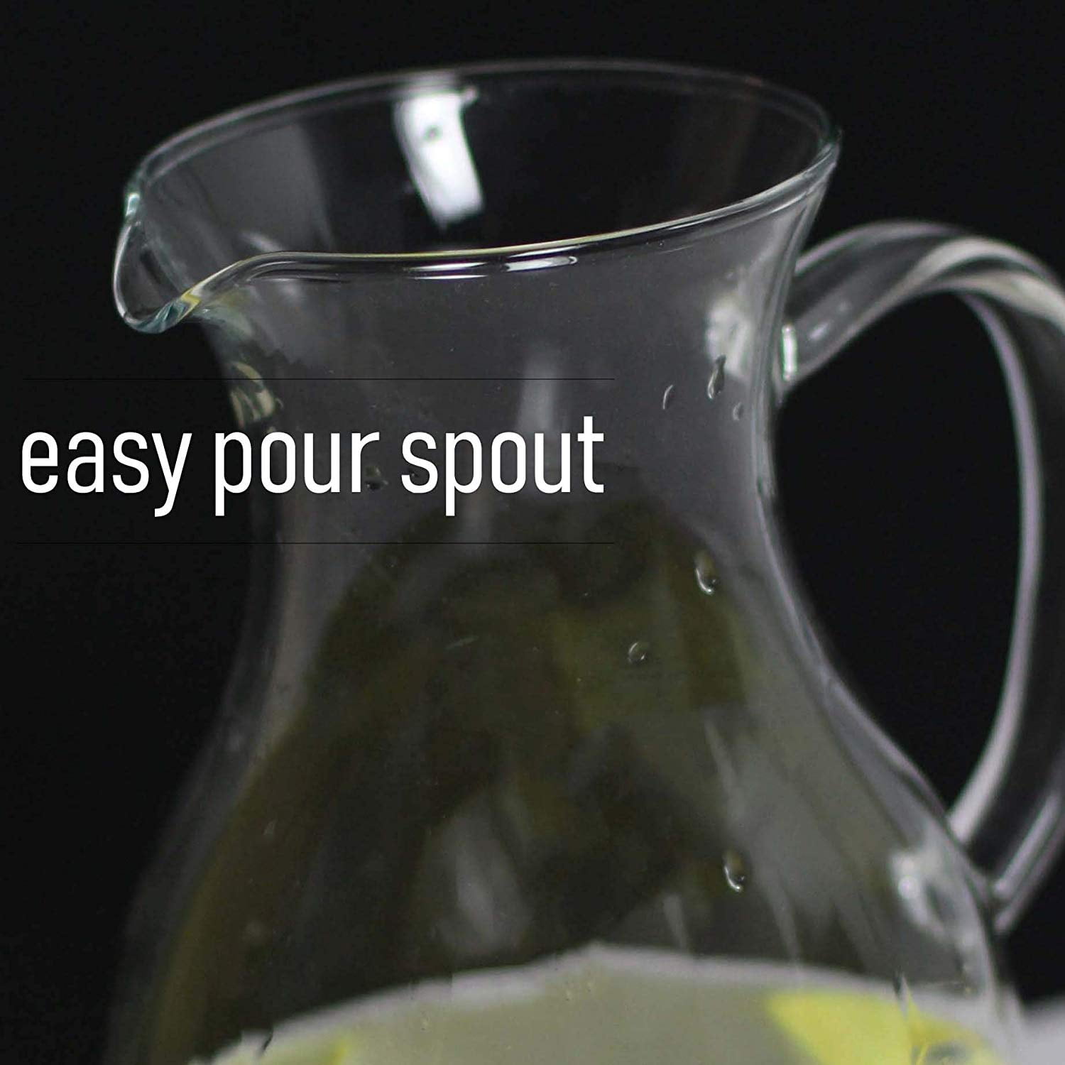 Simax Glassware Clear Glass Pitcher | For Cold Beverages, Dishwasher Safe, Cylinder Design, One Quart Capacity