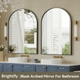 Brightify 24*36 Inch Black Arched Bathroom Wall Mirror, Modern Arch