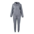 thumbnail image 5 of Two Piece Outfits For Women Casual Long Sleeve Hoodie Sweatshirts Jogger Sweatpants Tracksuit Sweatsuit Lounge Sets Dark Gray XL, 5 of 7