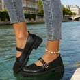 thumbnail image 4 of Avrnliq Black Womens Chunky Mary Jane Platform Loafers Shoes with Adjustable Buckle, Comfortable Cushioned Sole, Casual Walking Shoes,Size 39, 4 of 9