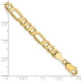 thumbnail image 2 of 14k Yellow Gold Solid Polished 5.25mm Concave Open Figaro Chain Bracelet 7 Inch Lobster Claw Link Bracelet for Women and, 2 of 2