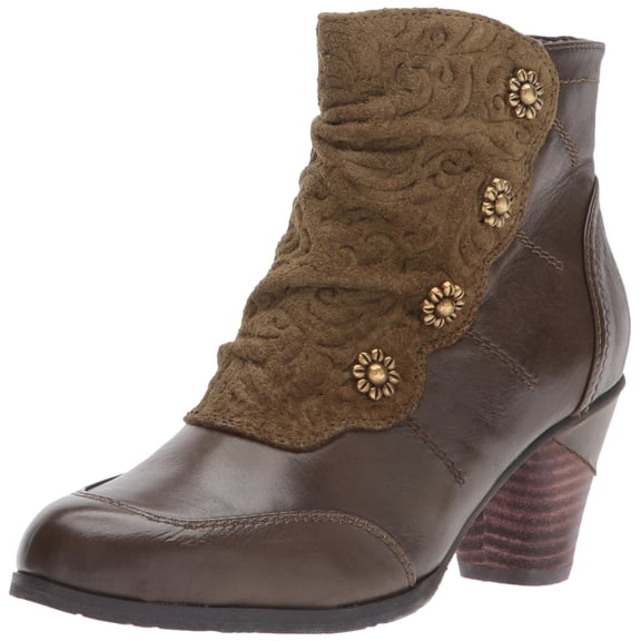 L`Artiste Belgard Women's Bootie with Vintage Embossed Leather Detail