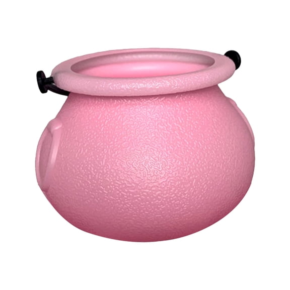 DVKOVI Halloween Candy Cauldron Candies Bucket Holder with Handles for Trick Or Treat Halloweens Party Decoration Pink