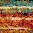 thumbnail image 4 of Home Dynamix Splash Cellis Contemporary Abstract Striped Area Rug, Orange/Blue, 7'10" Round, 4 of 5