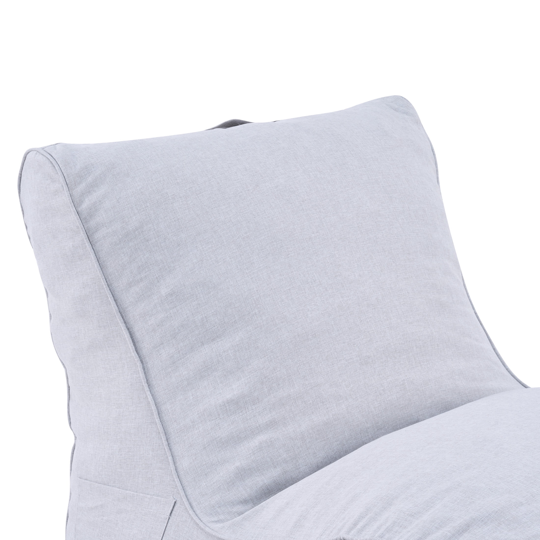Christopher Knight Home 52" Outdoor Patio Bean Bag Chair, Shredded Foam Fill Lounger, Gray, Set of 2