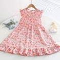 thumbnail image 1 of LOVZFMLL Robe Princesse en Maille à Manches Courtes et Col Rond pour Filles Été Couleur Unie pour Enfants, 1 of 3