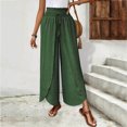 thumbnail image 2 of RFQWOVSR Women's High Waist Wide Leg Linen Pants with Side Split Flowy Boho Summer Casual Trousers S, 2 of 4