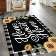 thumbnail image 4 of 4x6 Washable Area Rug, Yellow Sunflower Non-Slip Rectangle Rug for Living Room Office, Black Buffalo Plaid Sweet Home Green Leaf Indoor Accent Floor Mat for Home Decor, 4 of 9