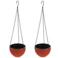 thumbnail image 1 of Plastic Flowerpots Hanging Flowerpot for Home Use 2Pcs Red Decorative Plant Pots, 1 of 1