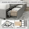 thumbnail image 6 of Full Size Bed Frame with Charging Station and 4 Drawers, Upholstered Platform Bed Frame with Wingback Headboard, Solid Wood Slats, No Box Spring Needed, Easy Assemble, 6 of 8
