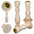 thumbnail image 3 of Pungan Set of 4 Rustic Wooden Candle Holders for Pillar Candles, Farmhouse Style Decorative Wood Candlesticks, 6.93" x 2.24" x 2.24", 3 of 10