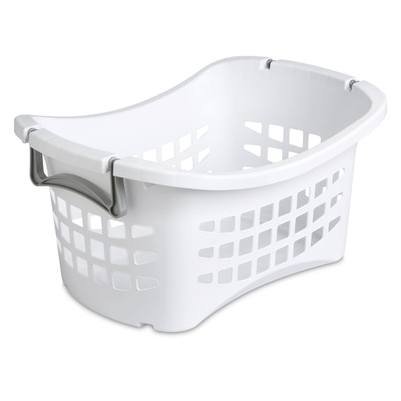 Sterilite Stacking Laundry Basket, Space-Saving Laundry Organization System, White