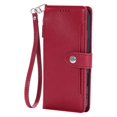 thumbnail image 2 of Wallet Case for Samsung Galaxy S24 Ultra 5G 6.8-inch, Litchi Leather Flip Zipper Purse Cover with Card Holder, Detachable Wristlet, Kickstand Shockproof Protective Phone Case,Red, 2 of 9