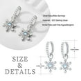 thumbnail image 3 of Midir&Etain Snowflake Earrings 925 Sterling Silver Christmas Hoop Earrings Winter Dangle Earrings Snowflake Jewelry Gifts for Women, 3 of 5