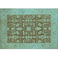 thumbnail image 1 of Ahgly Company Machine Washable Indoor Rectangle Oriental Light Blue Traditional Area Rugs, 5' x 8', 1 of 4