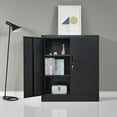 thumbnail image 5 of AINUO Black Locking Metal Storage Cabinet with Doors and Adjustable Shelves, 36.2" H x 31.5" W x 15.7" D Steel Lockable Cabinet for Home Office, Garage, Utility Room and Basement, 5 of 8