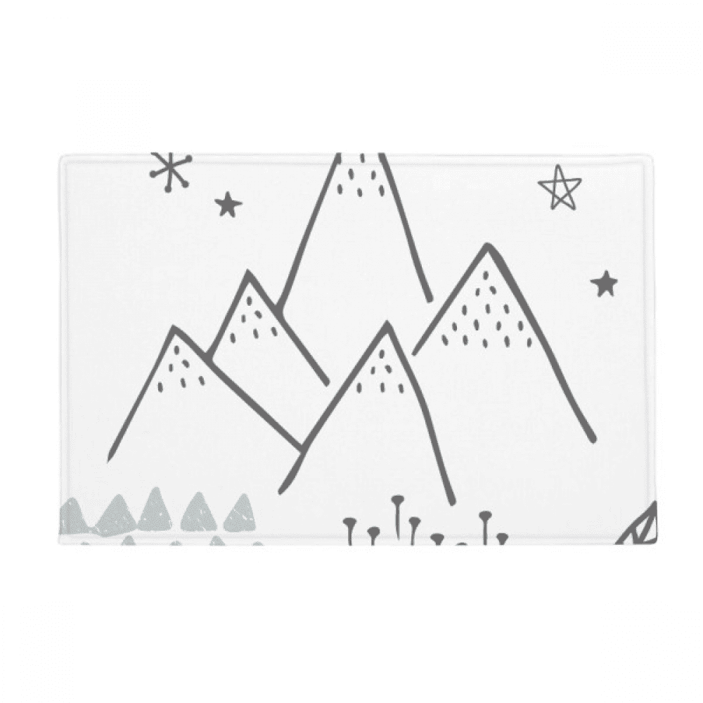 mountain grass star pattern ground mat non slip floor bathroom door rug