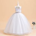thumbnail image 5 of SJLDQY Flower Girls Maxi Dress Sleeveless Tulle Princess Dress Bridesmaid Wedding Pageant Party Formal Gowns, 5 of 6