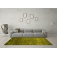 thumbnail image 3 of Ahgly Company Machine Washable Indoor Round Abstract Yellow Contemporary Area Rugs, 5' Round, 3 of 4