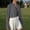Dark Gray, variant on Long Sleeve Women's Cardigans Solid Sun Protection Button Front Cropped Mitten-Cuff Regular Golf Cardigan Black