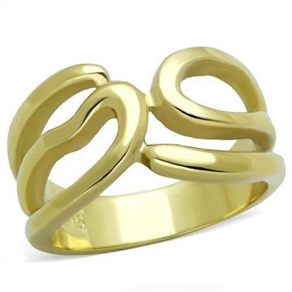 IP Gold Ion Plating Stainless Steel Ring with No Stone, Size 8