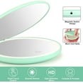 thumbnail image 4 of Mini Mirror with Lights,1X/10X Magnification LED Compact Mirror with Rechargeable BIattery,Mint Green Travel Mirror for Purse, Pocket,Travel and Present, 4 of 7