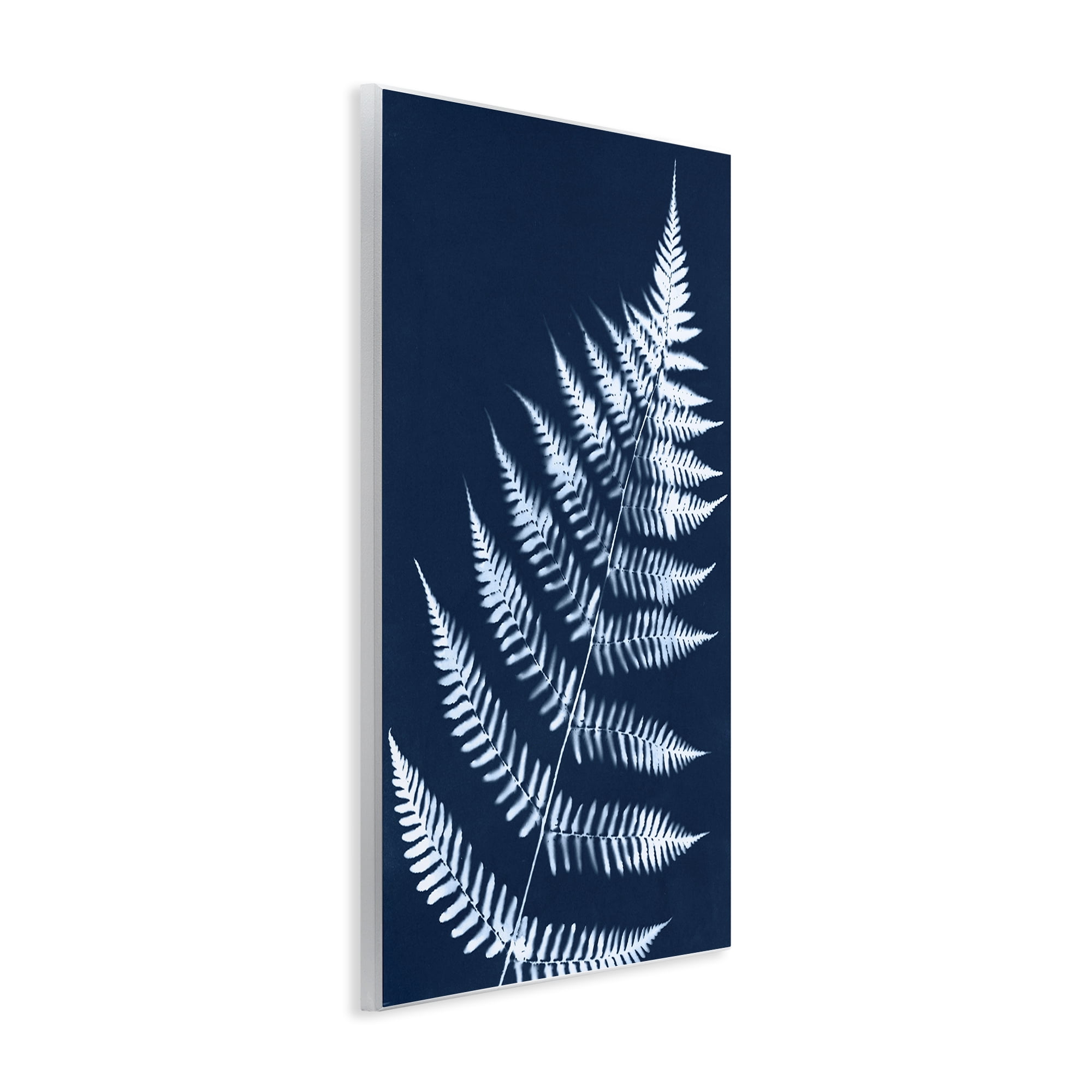 Stupell Industries Blue Fern Impression Botanical & Floral Painting Unframed Art Print Wall Art, 13 x 19