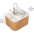 thumbnail image 2 of 24" Modern Bathroom Vanity with Sink, Floating Bathroom Cabinet with Ultra-Thin Marble Ceramic Basin and Top, Extra Large Storage Drawer, Soft-Close Design, Nature Wood, 2 of 6