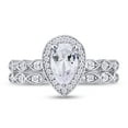thumbnail image 2 of AFFY 1.16CT Moissanite Diamond Halo Engagement Bridal Ring Set for Women 14K White Gold over Silver-11.5, 2 of 6