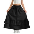 thumbnail image 2 of Girls' Casual Tiered Maxi Skirt with Elastic Waist, 2 of 7